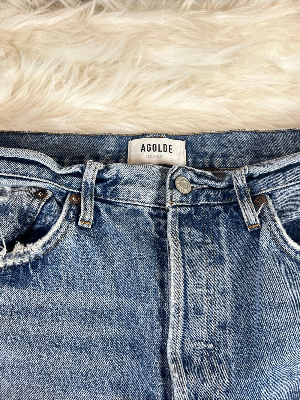 Agolde 4 90's Jeans Women's 30x29 High Rise Light Wash - Picture 4 of 8